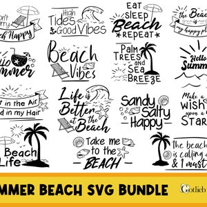 夏のビーチの名言 SVG、夏の名言バンドル SVG、ビーチ SVG、夏の格言 SVG、ヤシの木 SVG、海 SVG、海の名言 SVG、休日 SVG