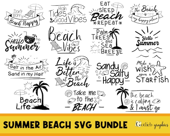 Summer Beach Quotes SVG Summer Quotes Bundle SVG Beach SVG - Etsy