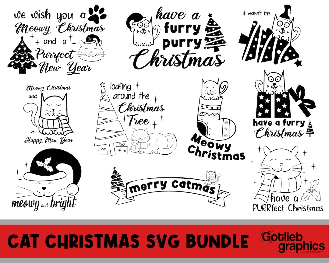 Funny Cat Quotes Christmas SVG Bundle, Christmas Pet Saying SVG