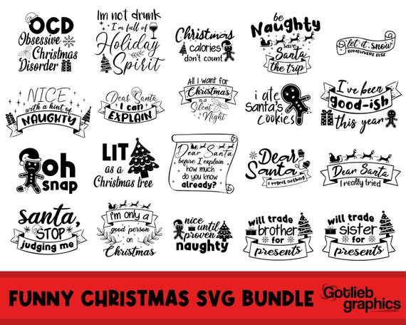 Funny Christmas SVG Bundle Christmas Quotes Bundle Svg Silly - Etsy