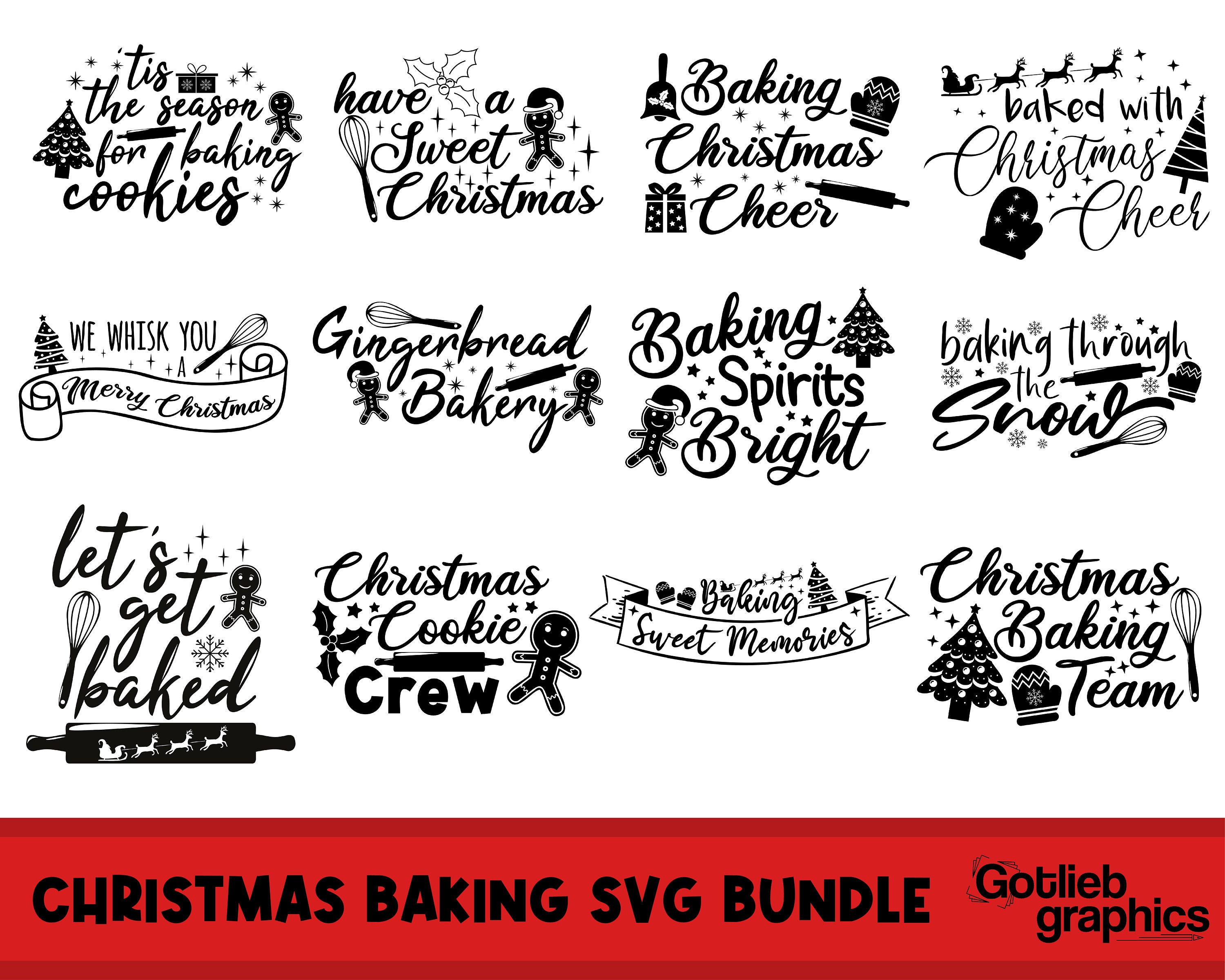 Christmas Baking Quotes SVG Bundle, Christmas Pot Holder SVG, Christmas