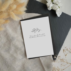 Carte pliante "Eternité" avec enveloppe A6 carte de deuil minimaliste fait main souvenirs deuil