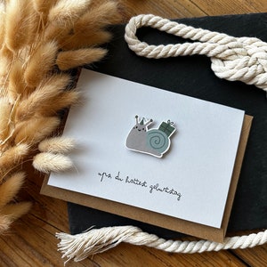 Carte pliante A6 "J'ai oublié ton anniversaire" avec enveloppe l carte d'anniversaire, escargot, effet 3D, minimaliste