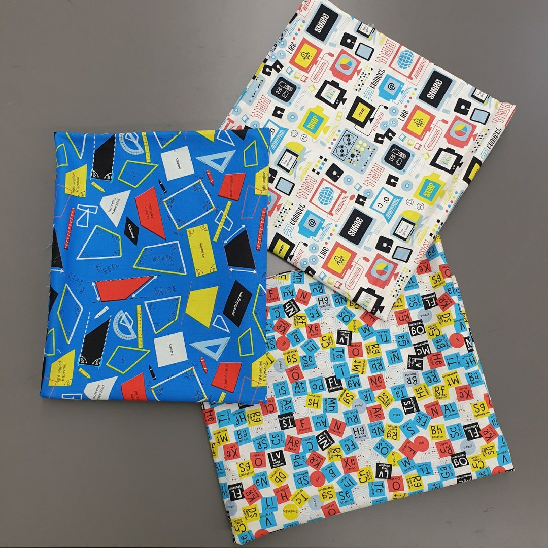 S.T.E.M Fabric, Laptop Pouch Fabric,education Illustration Fabric, Kids ...