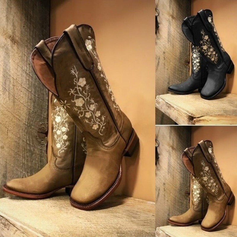 flat square toe cowboy boots