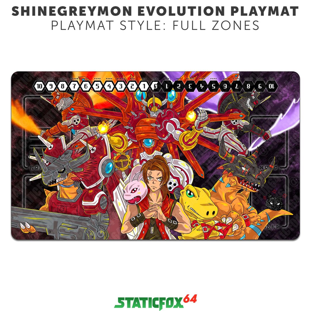 Shinegreymon Digimon Card Game Illustrated Playmat Etsy
