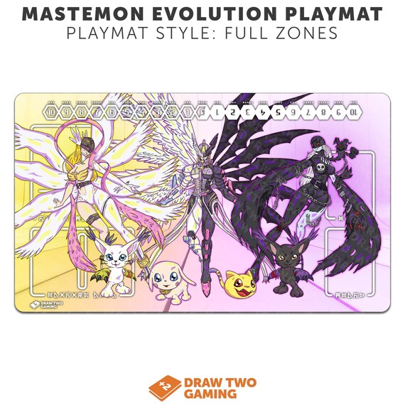 Mastemon Digimon Card Game Playmat Angewomon Ladydevimon Etsy