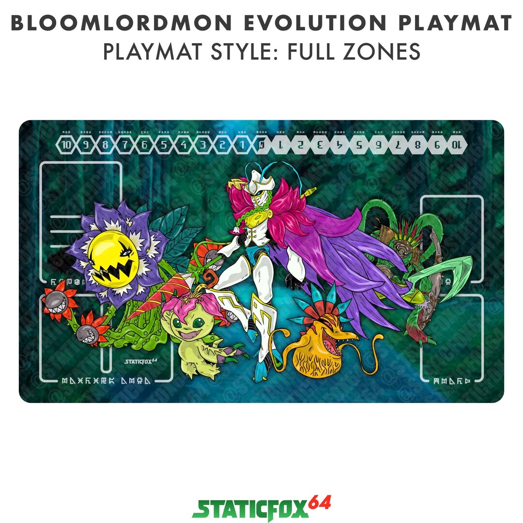 Bloomlordmon Evolution Digimon Card Game Illustrated Playmat Etsy