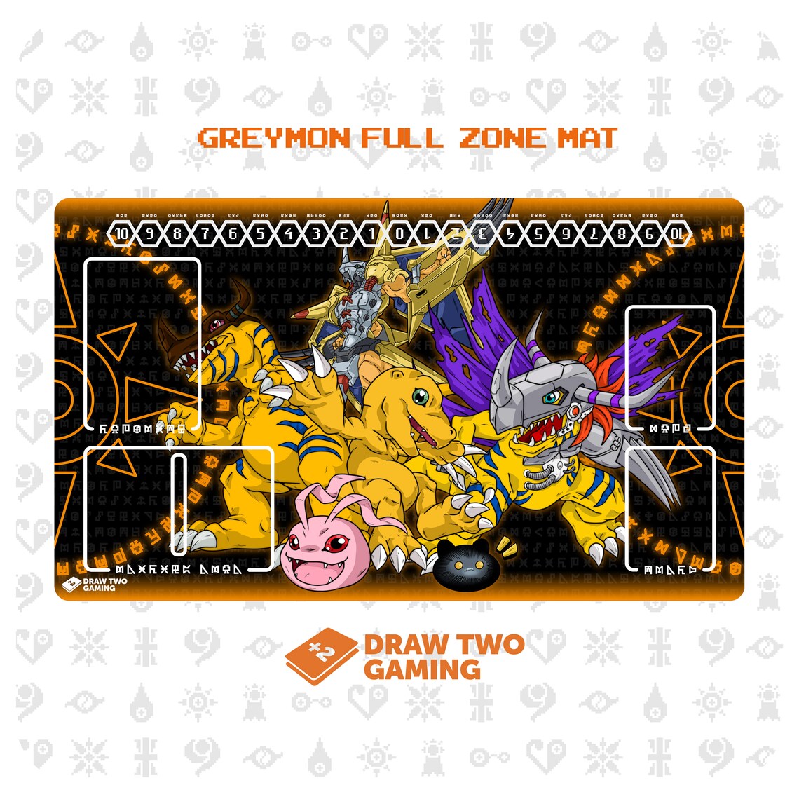 Greymon Evolution Playmat Digimon TCG Etsy