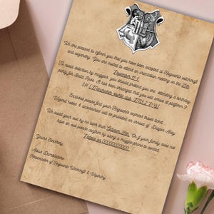 Invitación de cumpleaños con letras de Hogwarts editables / Fiesta del mago Harry Potter / Fiesta del mago mágico / Invitación digital editable