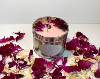 Handcrafted Peony Garden Candle/ Handmade Soya Wax Candle/ Made in the UK