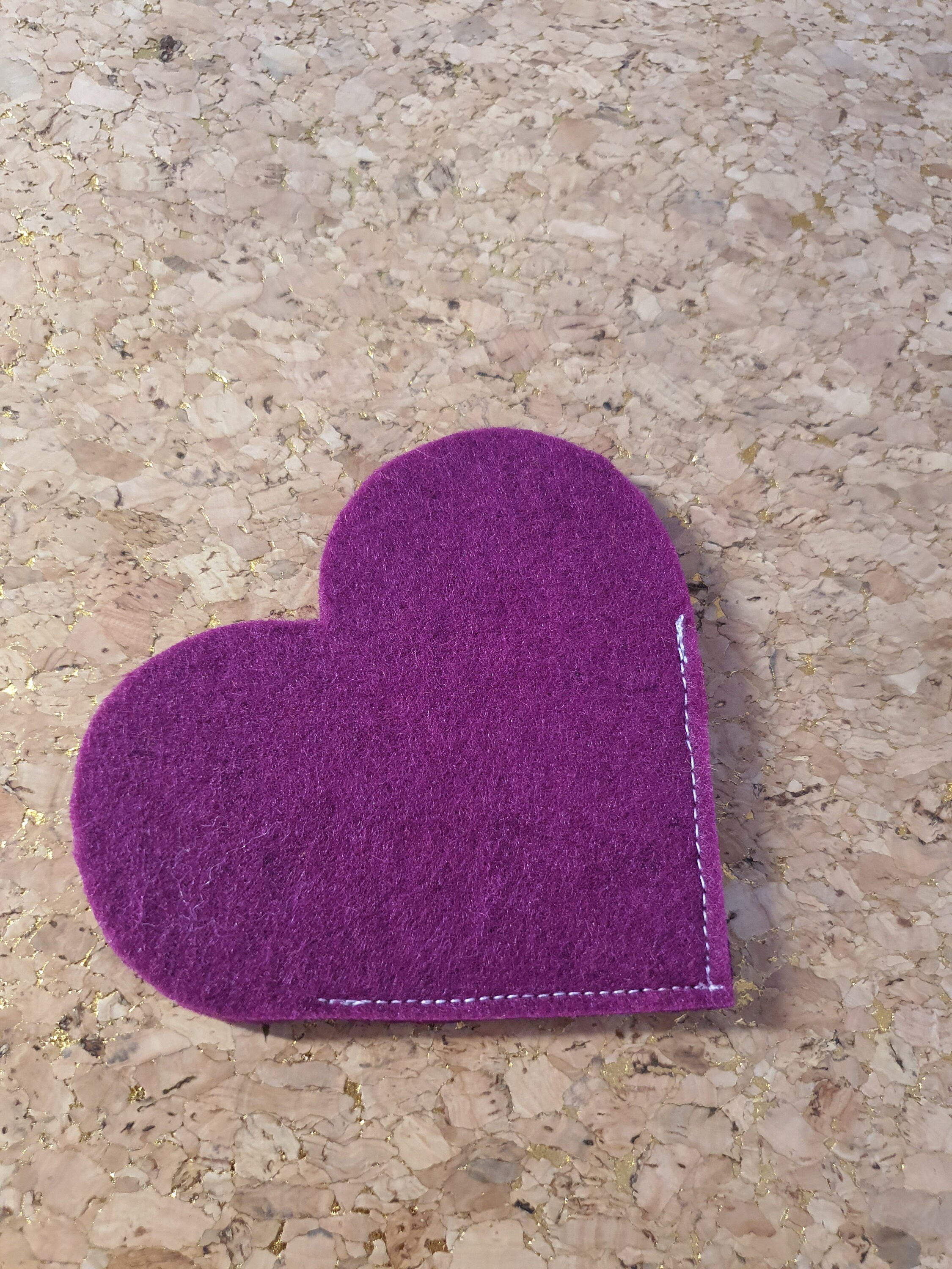 Bookmark Made of Felt / Bookmark Heart / Purple / Heart Corner