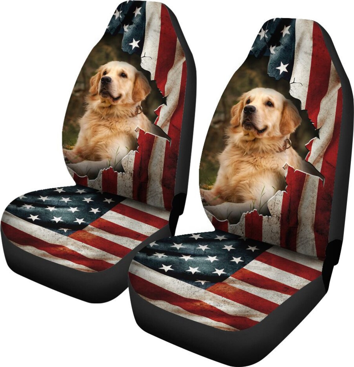 Golden Retriever Flag Seat Cover 70 Animal Custom Mandala Etsy