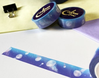 Jellyfish washi tape, washi tape, underwater washi tape, ocean washi tape, 15 mm x 10 m washi tape, cute washi tape, blue washi tape