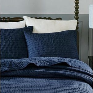 Indigoblauwe Kantha-quilt, handgemaakte katoenen sprei, boho-beddengoeddeken, handgestikte decoratieve quilt voor de slaapkamer.