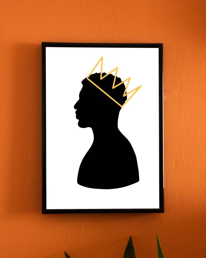 Black King Wall Art Crown Wall Art Royal Wall Print Etsy