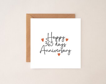 Happy 365 days anniversary card | one year anniversary card | card for partner |card for wife | card for husband