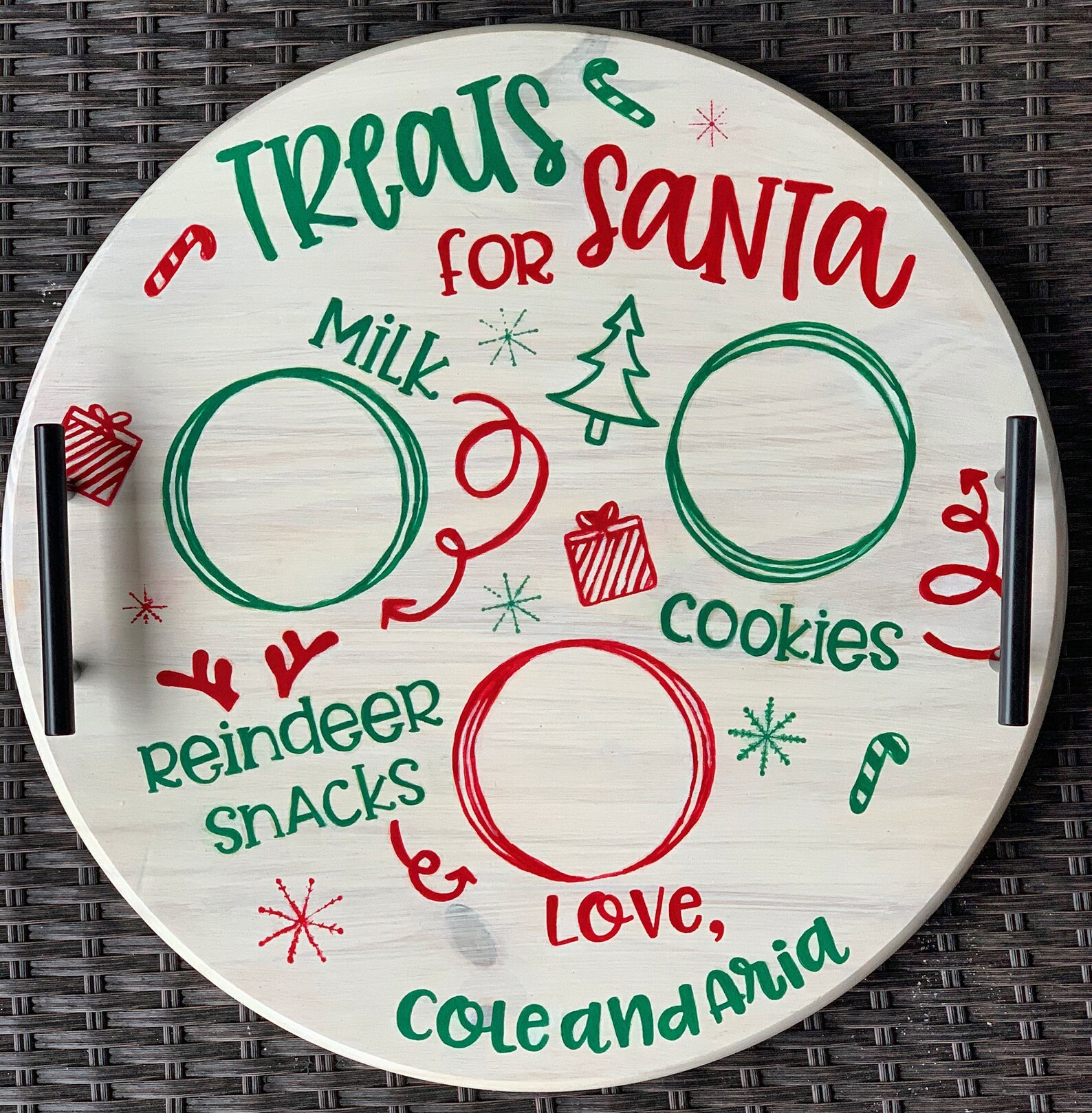 Santa Tray Personalized Handcrafted Wood Tray Christmas Etsy
