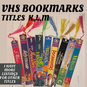 VHS Bookmarks, VHS spine bookmark, Movie Bookmark, Gift for movie lover, Book lover gift, Nostalgic gift for her, Bookmark for teen Girl,KLM