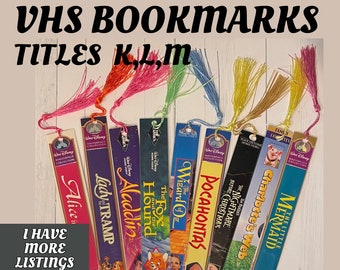 VHS Bookmarks, VHS spine bookmark, Movie Bookmark, Gift for movie lover, Book lover gift, Nostalgic gift for her, Bookmark for teen Girl,KLM