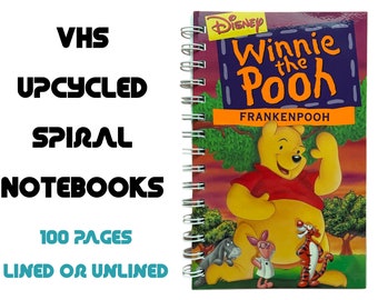 VHS Spiral Notebook, Frankenpooh notebook, Winnie the Pooh Notebook, Halloween Notebook, VHS Journal, Nostalgic Gift, Teen Gift, Halloween