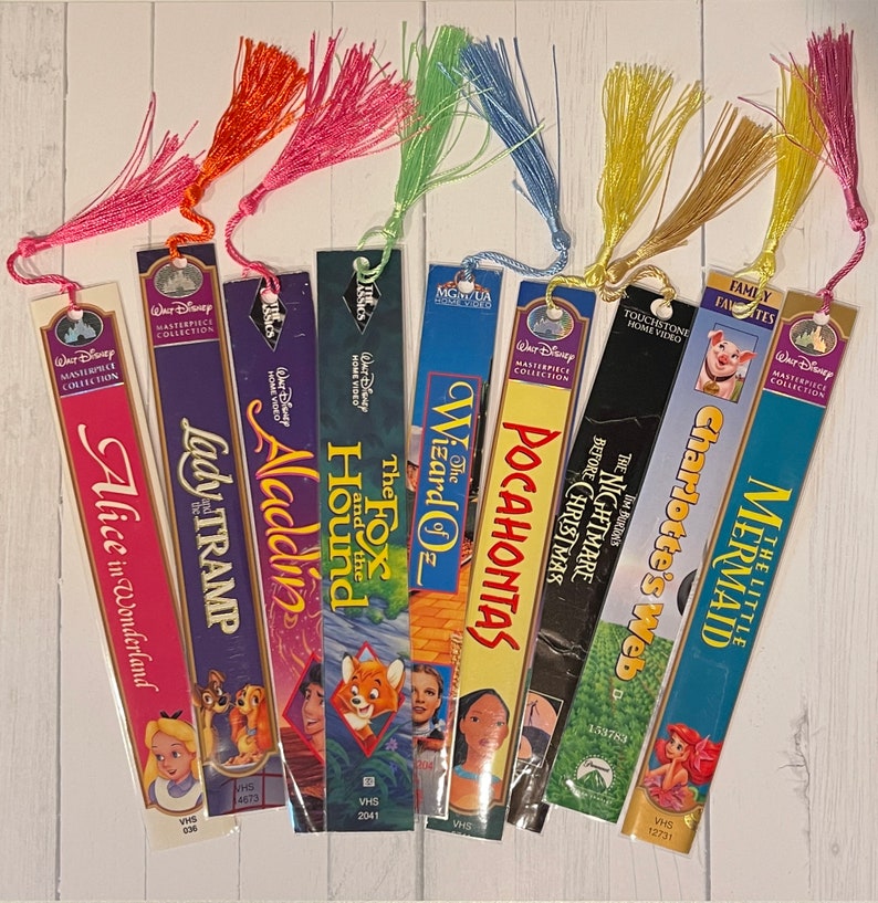 VHS Bookmarks, VHS spine bookmark, Movie Bookmark, Gift for movie lover, Book lover gift, Nostalgic gift for her, Bookmark for teen Girl,NOP image 2