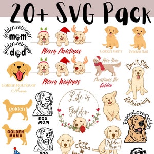 Golden Retriever  SVG Bundle for Cutting Machines, svg files, clipart, circuit, cutting files digital files dog mom svg golden retriever svg