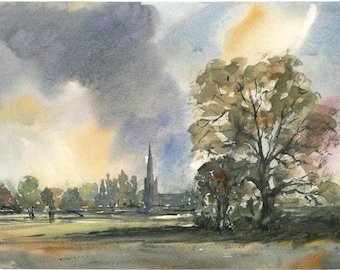アグネス・G・ダースト 水彩画『聖トマス教会』 アグネス・G・ダースト 水彩画『聖トマス教会』