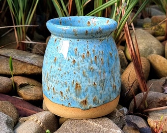 Handmade Ceramic Blue Bud Vase, Unique Pottery