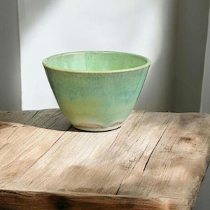 Ceramic Bowl, Handmade Pottery, Green Bowl