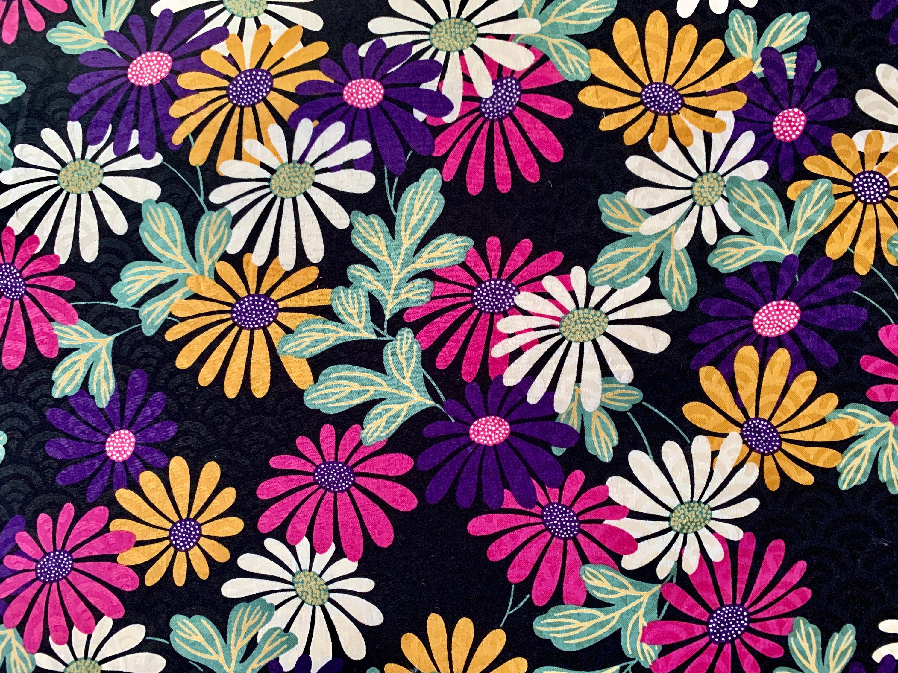 1 Metre Quality Japanese Cotton Fabric Quilting Daisy Etsy