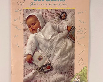 Patons Fairytale Baby knit pattern booklet, soft cover 1992, book of ten knitting and crochet patterns