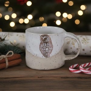 Eulenbecher, Merlin, Ophelia, Jolanda und Agatha, handgetöpferte Steinzeugkeramik