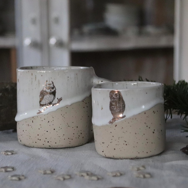 Hedwig and Emilia mugs, hand-thrown stoneware ceramics image 4