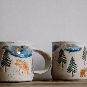 Mug with handle, 300 ml little bear and mama bear
