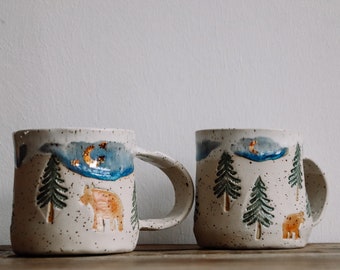 Mug with handle, 300 ml little bear and mama bear