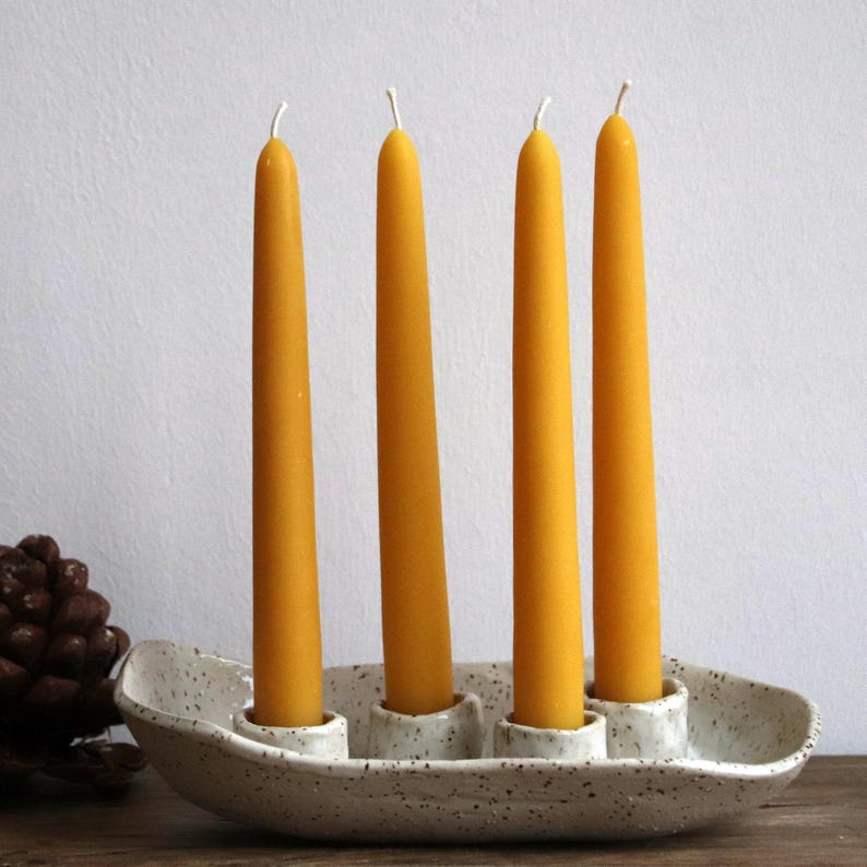 Beeswax candle large, from our family beekeeping, 22 cm long, 70 g heavy image 10