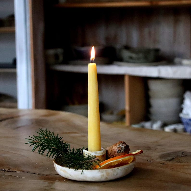 Beeswax candle large, from our family beekeeping, 22 cm long, 70 g heavy image 5