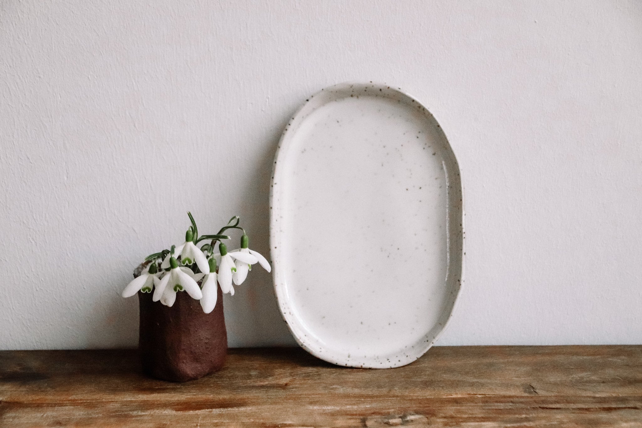 Assiette de Service en Grès Pur, 16, 5 cm X 11, 5 cm, Céramique Faite à La Main