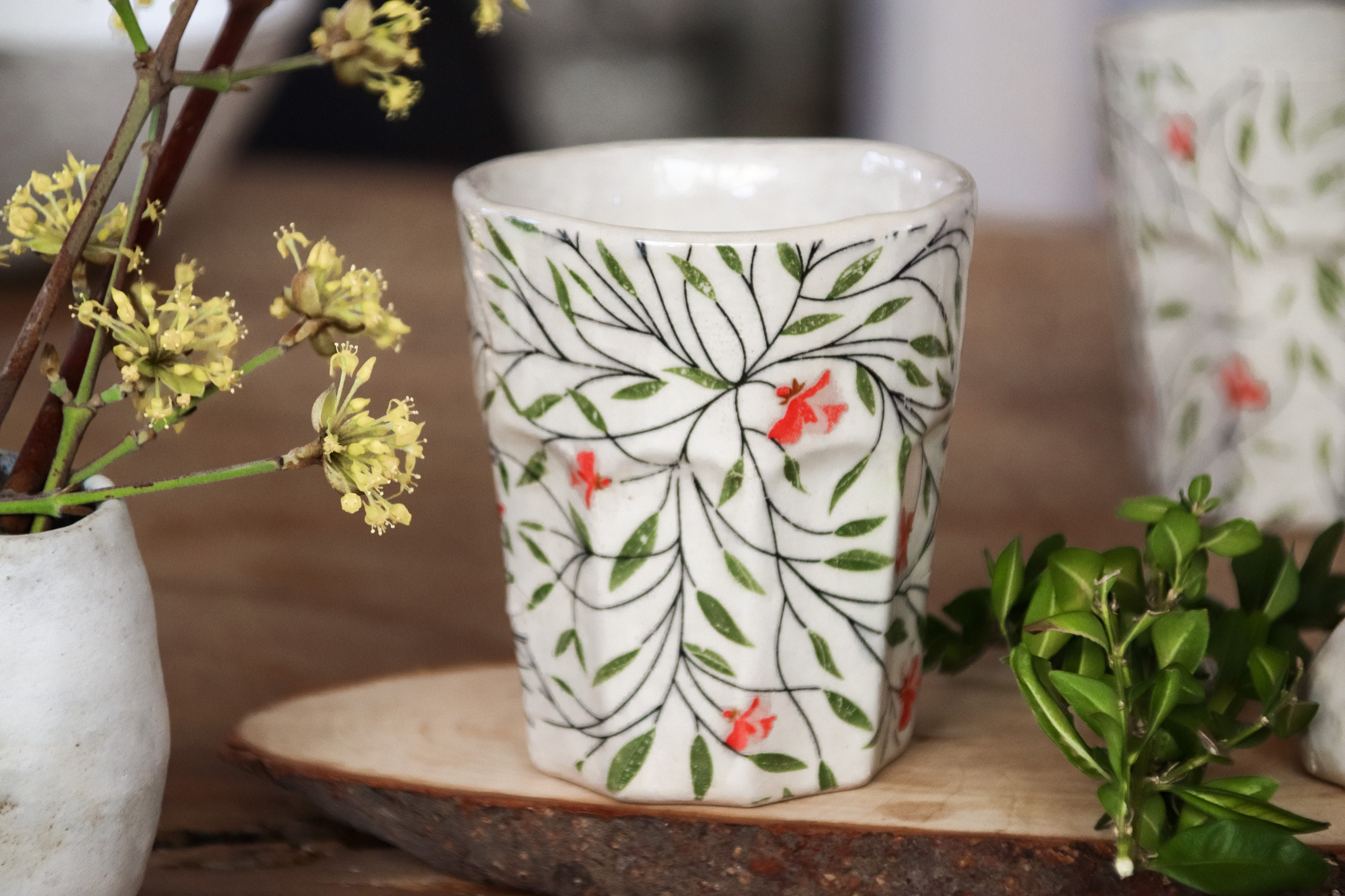 Ceramic mug 200ml, tendril POETRY