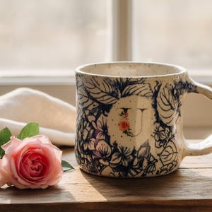 Mug Floral Letters, S to U, LIMITED EDITION