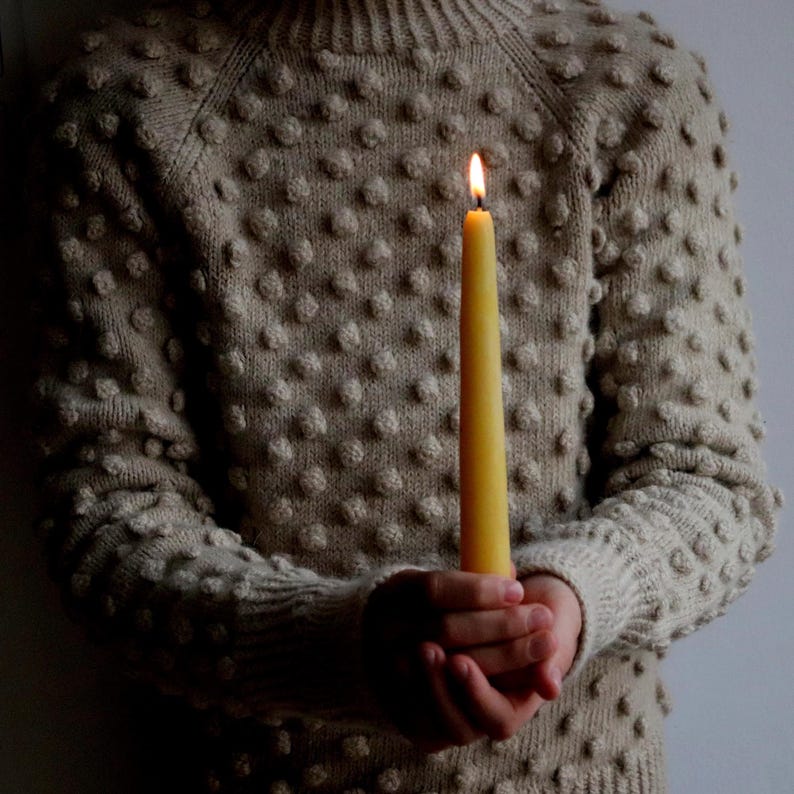 Beeswax candle large, from our family beekeeping, 22 cm long, 70 g heavy image 4