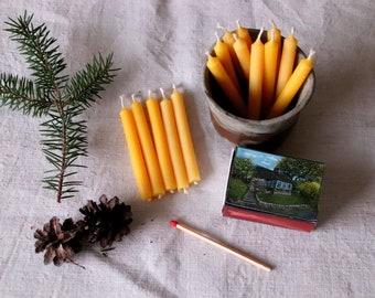 Beeswax candle small, Christmas tree candle, birthday candle, beeswax, hand-poured in our family beekeeping