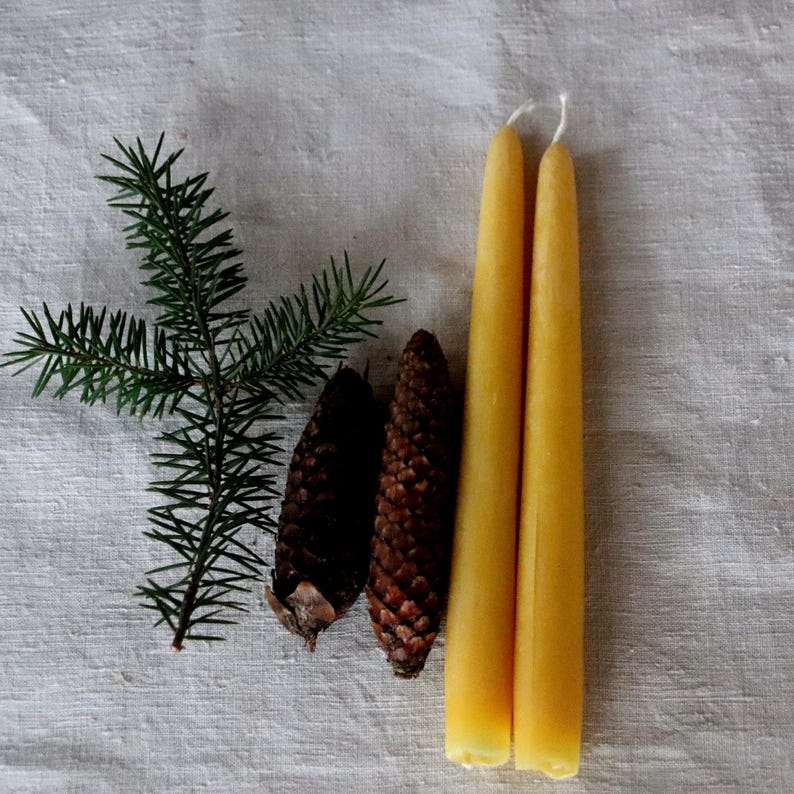 Beeswax candle large, from our family beekeeping, 22 cm long, 70 g heavy image 3