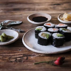 Ceramic plate small 7 cm, Min bowls, sushi plates, jewelry bowl, spice bowl, wasabi ginger plate, ring plate, samples image 7