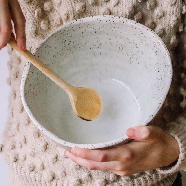 Keramik Schale PUR, tief und groß, 27 Farben wählbar, Mixschüssel, Rührschale, Servierschale Geschirr, Schüssel, handgetöpfert,