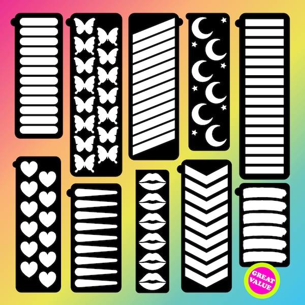 TOP 10 BUNDLE  Makeup Swatch Stencils. Great gift for The Beauty Guru!