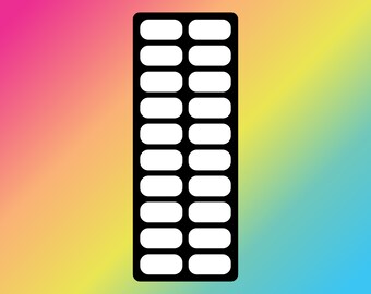 20 Pan Makeup Swatch Stencil