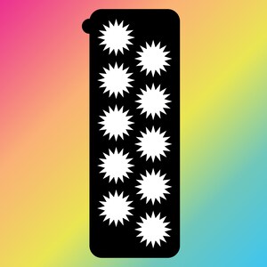 10 Pan Sun Makeup Swatch Stencil Sticker