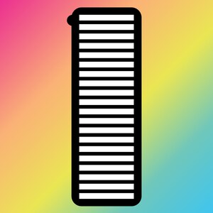 May include: Black and white striped fabric swatch. The fabric is woven with a vertical stripe pattern.